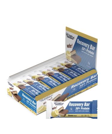 Victory Endurance Recovery Bar - Banana Flavour. (12x35g) Chocolate Coated Wafer Bar for Post-Training Recovery with 32% Proteins 12 x 35 G BANANA