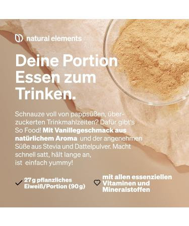 Buy So Food Vegan Meal Replacement - Vanilla - 27g Protein 10 Meals Essential Vitamins & Minerals - Made in Germany - Buy Online on GoSupps.com