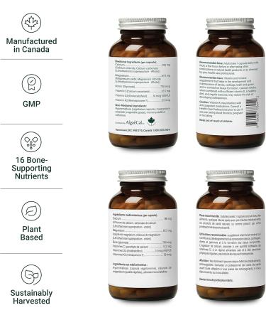 AlgaeCal Plus - Plant Based Calcium Supplement for Bone Health Vitamin K2 MK-7 & Vitamin D3 (1600 IU) Magnesium 13 Trace Minerals for Bone Density Clinically Supported Natural Bone Strength Supplement - 120 Veggie Caps 3-Month Supply 120 count (Pack of 3) - Buy Online on GoSupps.com