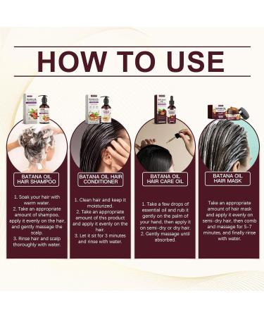 Batana Oil Volumizing Hair Care Set | Nourish & Repair Frizzy Hair - Shampoo Conditioner Mask & Oil - Travel Size for Men & Women - Buy Online on GoSupps.com