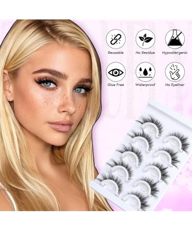 Self Adhesive Eyelashes - Cat Eye & Fox Eye Natural False Lashes | No Glue Handmade Spiky Soft Lashes Pack for International Shipping - Buy Online on GoSupps.com