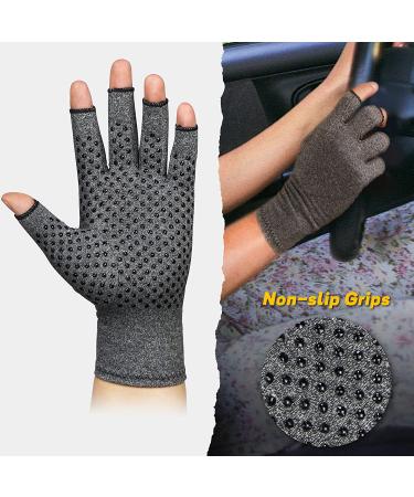 Compression Arthritis Gloves for Women and Men - Pain Relief for Rheumatoid, Osteoarthritis, and Swelling - Grey Medium (1 Pair) - Buy Online on GoSupps.com