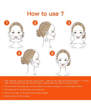 Nubical V Line Lifting Mask - 7 Piece Set for Double Chin Reduction and Face Slimming - V Shaped Lift Tape in Orange - Buy Online on GoSupps.com