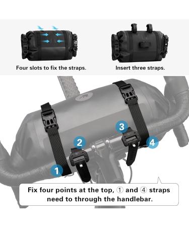 Rhinowalk 2PC Waterproof Bicycle Handlebar Bag Set - 12L Front Pocket Storage & Shoulder Bag - Black - Buy Online on GoSupps.com