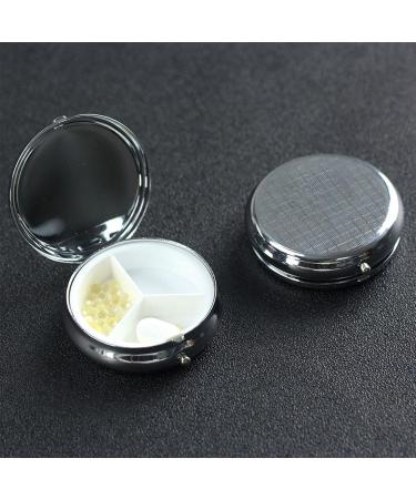 Red Peach Portable Metal Pill Box - Mini 3-Compartment Travel Case with Hinged Fastening Ideal for Small Pills - International Shipping Available - Buy Online on GoSupps.com