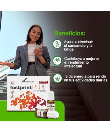 Soria Natural Fostprint Plus with ginseng vitamins for fatigue and memory jelly B vitamins biotin vitamin E vitamin D Lcarnitine and pure propolis 20 bottles of 15 ml - Buy Online on GoSupps.com