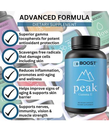 BoostCeuticals Gamma E Vegan Vitamin E 400 IU Mixed Tocopherols Complex - Non GMO - Gluten Free VIT E 180 Capsules - Buy Online on GoSupps.com