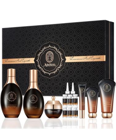 Anti-Aging Skin Care Set,12PCS Face Care Kit with Cleanser, Toner,Serum,Freeze-Dried Powder, Eye Cream,Face Cream & BB Cream | Deep Hydration,Firming & Brightening Skincare Gift Set for Women