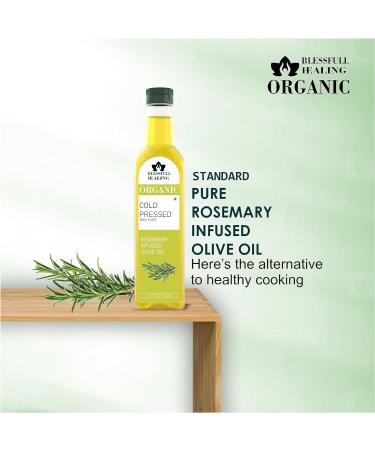 Blessfull Healing Cold Pressed Rosemary Infused Oil for Healthy Cooking Skin Glow 250 ml / 8.45 fl oz Pack of 1 - Buy Online on GoSupps.com