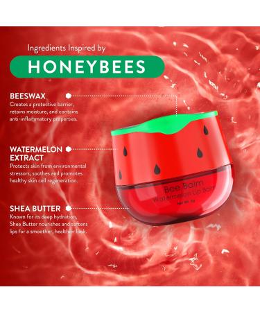 Bee Balm Original Watermelon Lip Balm - Hydrating Lip Moisturizer & Propolis Honey Mask for Cracked Lips Reduces Lip Lines Beeswax with Vitamin E - Buy Online on GoSupps.com