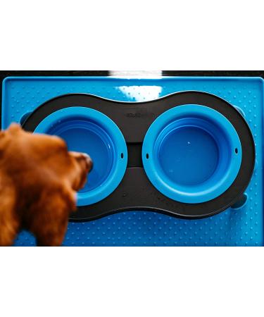 Dexas Popware for Pets Double Elevated Pet Feeder - Large Size, 2.5 Cup Capacity Bowls - Pro Blue - Buy Online on GoSupps.com