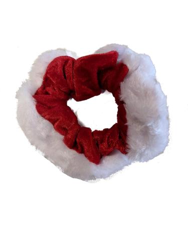 Pritties Accessories Christmas Red Velvet and White Fur Trim Hair Scrunchie Bobble Elastic Hair Band - Buy Online on GoSupps.com