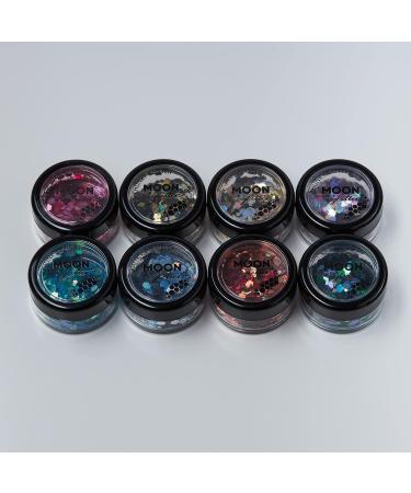 Buy Mystics Coarse-Grained Glitter - 100% Cosmetic Glitter Set (8 Colors) for Face Body Nails & Hair - 3G | Moon Glitter - International Shipping Available - Buy Online on GoSupps.com