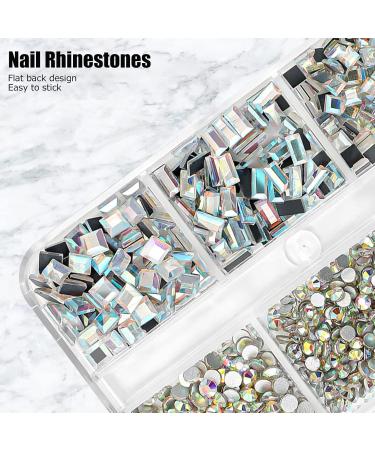 6 Grid Box Nail Art Stickers Square Rectangular Nail Rhinestones Fashionable DIY Nail Art Rhinestones Shiny and Delicate Portable Design for Nails - Buy Online on GoSupps.com