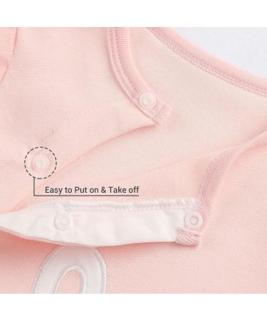 JiAmy Baby Girls Romper Cotton Footie Onesie | Long Sleeve Sleepsuit Pajamas | Pink Rabbit 9-12 Months - Buy Online on GoSupps.com