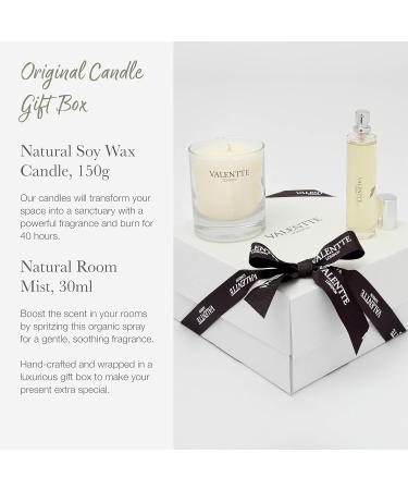 Soy Wax Scented Candle Gift Box with Room Mist Aromatherapy Essential Oils Long Lasting Fragrance Made in The UK (Lemongrass and Rosemary) (150g 30ml) - Valentte Lemongrass & Rosemary Candle Gift Sets - Buy Online on GoSupps.com