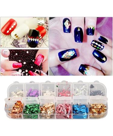 Nail Foil Flakes Sequin Set Nail Glitter Charm Ornaments Nail Art Decorations Glitter Accessories for DIY Craft Nail Art Design Manicure Decor - Buy Online on GoSupps.com