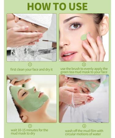  Erinde Erinde Green Tea Deep Cleanse Mask 10 x 5g Pore-Free Clay Facial Mask Green Tea Clay Mask Deep Cleansing Mask for Deep Cleansing Detoxification and - Buy Online on GoSupps.com