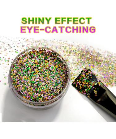 Buy Green Purple Gold Holographic Chunky Glitter - 25g for Mardi Gras Crafts Face & Body Art Nail Decorations - Fast International Shipping - Buy Online on GoSupps.com