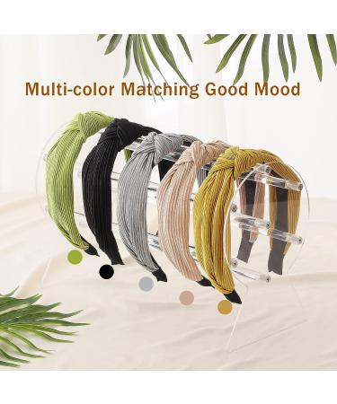 LOVNFC Pleated Knot Headbands for Women - 5pcs No Slip Fashion Turban Hair Bands - Buy Online on GoSupps.com