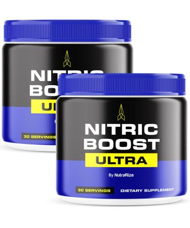(2 Pack) Nitric Boost Ultra Powder Official Formula to Support Energy Levels and Blood Flow Nitric Booster Ultra in a Jar NitricBoost Ultra Reviews (60 Servings)