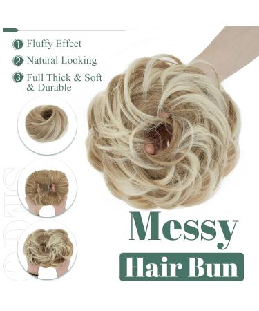 Sego Hair Part with Rubber Band - 55g Dutt Hair Tie & Extensions for Messy Buns - Coffee Brown & Blonde Bleach | International Shipping Available - Buy Online on GoSupps.com