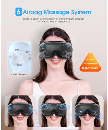 MUSICOZY Eye Massager with Heat & Vibration | Bluetooth Music Relaxation Mask for Migraines & Eye Strain | Best Gift for Women (Black - Buy Online on GoSupps.com