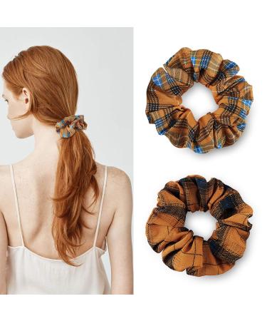 12-Piece Fall Plaid Scrunchies Set - Christmas Hair Ties for Girls & Women - Buy Online on GoSupps.com
