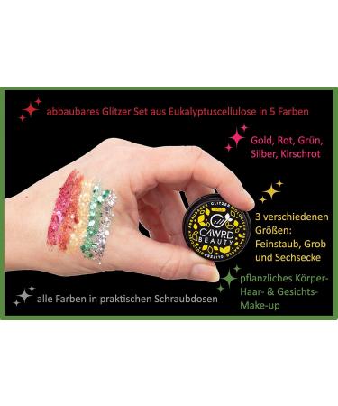 C4wrd Eco-Friendly Degradable Glitter Set - Skin-Friendly Face & Body Makeup in 5 Vibrant Colors - Buy Online on GoSupps.com
