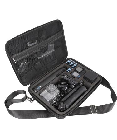PellKing Large Carrying Surface-Waterproof Case for GoPro11,10,9 Camera,Hard Shell Bag with EVA Liner Compatible for GoPro hero 10,9,with Fully Customizable Interior Carry Handle and Carabiner Loop