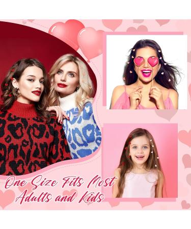 Valentine's Day Hair Extensions: 3 Pcs Heart Bead Hair Clips in Light Pink, Rose Red, Bright Red - Buy Online on GoSupps.com