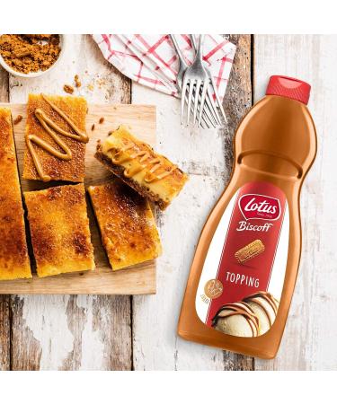 Lotus Biscoff Topping Sauce - Squeezy Bottle -Speculoos Flavour - Ice Cream Topper - Coffee Drizzle (1 kg) - Buy Online on GoSupps.com