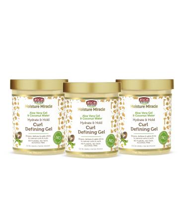 African Pride Moisture Miracle Hydrate & Hold Curl Defining Hair Gel (3 Pack) For Natural Coils & Curls Hydrates & Controls Frizz 18 oz
