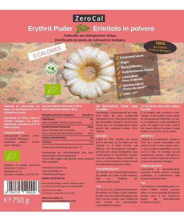 Buy Zerocal Dalia Bio Erythrit Calorie-Free Vegan Powdered Sugar Alternative for Cooking & Baking (750g) - Buy Online on GoSupps.com