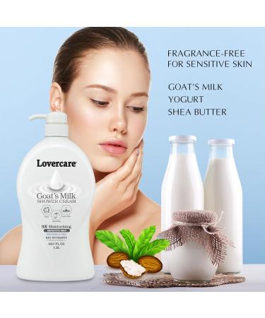 Lovercare Goat's Milk Shower Cream Fragrance Free for Sensitive Skin (1) - Buy Online on GoSupps.com