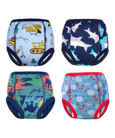 MooMoo Baby Training Underwear 4 Packs Absorbent Toddler Potty Training Pants for Boys and Girls-Cotton 2T-6T Animal Print 5T
