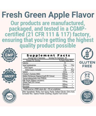 Mullein TUDCA NAC Quercetin with Bromelain Gummies N Acetylcysteine N Acetyl Cysteine N Acetyl L Cysteine Bile Salts Milk Thistle Mullein Leaf Drops & Lozenges Alt Supplement for Lungs 500-mg 600-mg - Buy Online on GoSupps.com