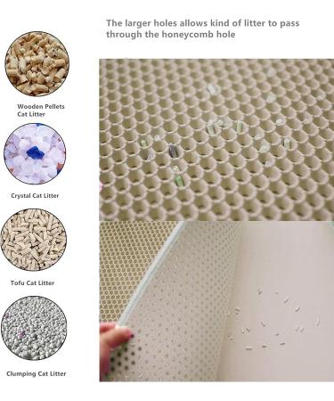 Premium Double Layer Large Cat Litter Mat - Scatter Control & Waterproof - L Biege - Buy Online on GoSupps.com