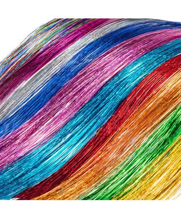 DJTINSEL Hair Tinsel Kit - 11 Colors Fairy Tinsel Hair Extensions | 46 Inch, Heat Resistant, 2700 Strands | Glitter Fairy Hair Tinsel with Beads - Buy Online on GoSupps.com