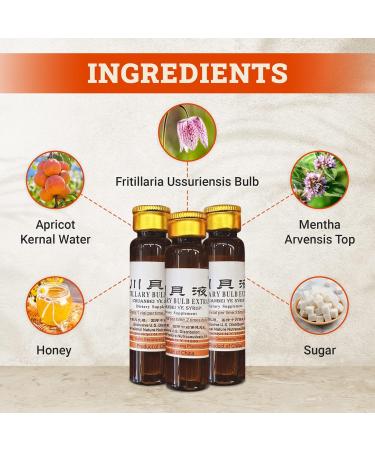 5 Pack of HerbsDepo Fritillary Bulb Extract - Sweet Delicious Non Drowsy and Effective Oral Liquid Dietary Supplement Cough Syrup (Chuanbei Ye Syrup) - 30 Bottles (10 ml per) - Buy Online on GoSupps.com