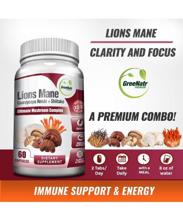 10-in-1 Mushroom Supplement for Immune Support & Energy Boost - 60 Capsules - Buy Online on GoSupps.com