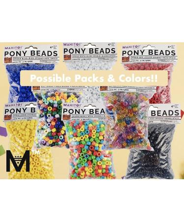 MAHITOI 1000-PC Opaque Blue Pony Beads Bag - Craft Projects for Bead Jewelry, Ornaments & More - 9mm Diameter - DIY Face Mask Accessory - Buy Online on GoSupps.com
