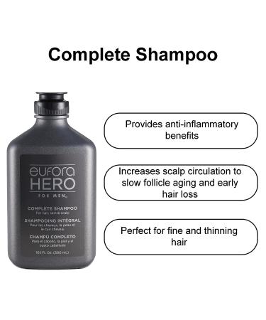 Eufora Hero for Men Complete Shampoo 10.1 oz - Gentle Cleansing for Strong, Healthy Hair - Buy Online on GoSupps.com