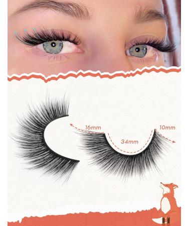 JIMIRE Fox Eye False Eyelashes Faux Mink Eyeliner Effect Cat Eye Lashes Natural Look Angled Winged Fake Eyelashes Pack 7 Pairs Q - Buy Online on GoSupps.com