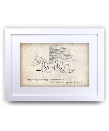 HWC Trading Winnie the Pooh Impossible A4 Framed Printed Quote Nursery Print Baby Shower Room Gifts New Born Bedroom Gift Print Photo Picture Display (Framed) Impossible