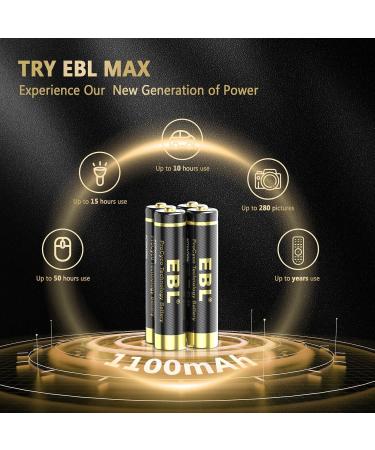 Buy EBL Gold Pro Rechargeable AAA Batteries - 1.2V 1100mAh NIMH - High Performance Precharged - 16 Pack for International Shipping - Buy Online on GoSupps.com