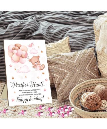 Ultimate Baby Shower Party Games Set | Schnuller Hunting & Balloon Bar - 50 Pink Acrylic Pacifiers Included - Buy Online on GoSupps.com