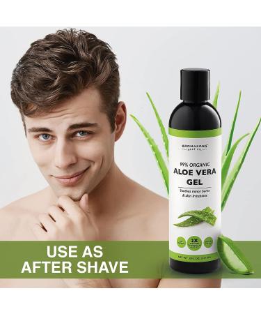 Organic Aloe Vera Gel for Face, Skin, Hair, Sunburn Relief - Extra Strength Concentrated Formula by Aromasong - Buy Online on GoSupps.com