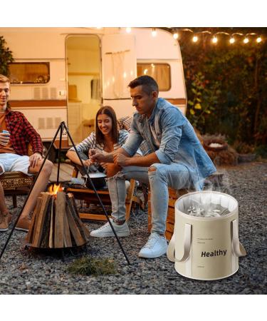 Collapsible Foot Bath with Zippered Lid Portable Foot Soaking Bucket Heat Retaining Non-slip Foot Bath Tub for Home Outdoor Champagne Foot Bath Bucket - Buy Online on GoSupps.com