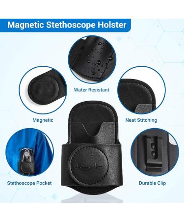 Magnetic Stethoscope Holster for 3M Littmann MDF & More - Hip Clip Holder for RN MD EMT & Medical Students (Black - Buy Online on GoSupps.com
